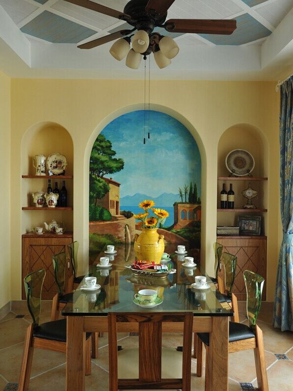 家裝效果圖－地中海餐廳裝修設計圖片.jpg