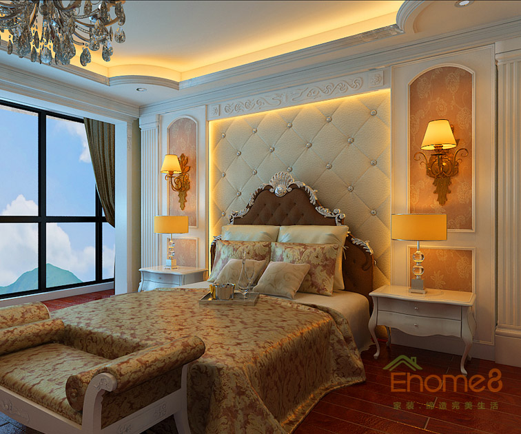 東郡地中海風(fēng)格138平米主人房裝修效果圖2