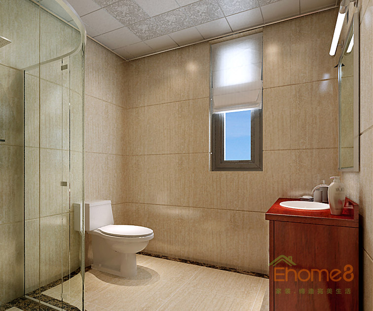 東郡99平米三房一廳中式衛(wèi)生間裝修效果圖3