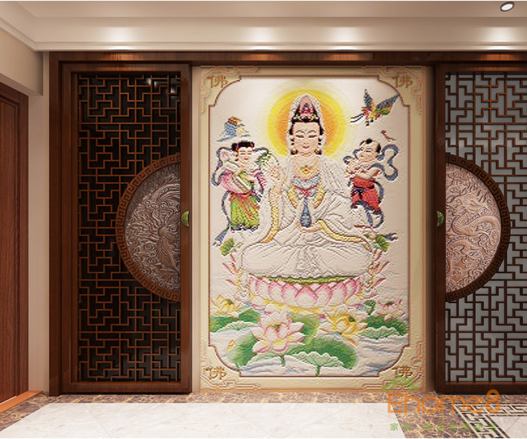 37㎡小戶型中式風格入戶裝修效果圖1124