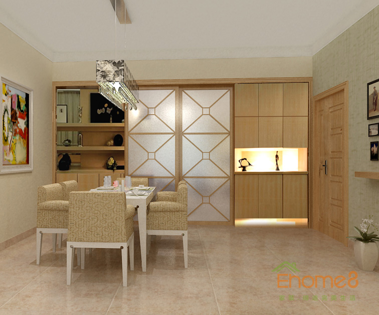 87㎡三房一廳現(xiàn)代簡(jiǎn)約風(fēng)格餐廳裝修效果圖12