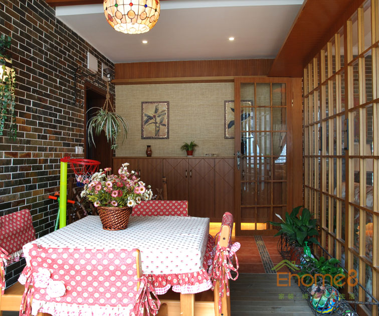 93㎡三房一廳田園風格休閑處裝修效果圖66554