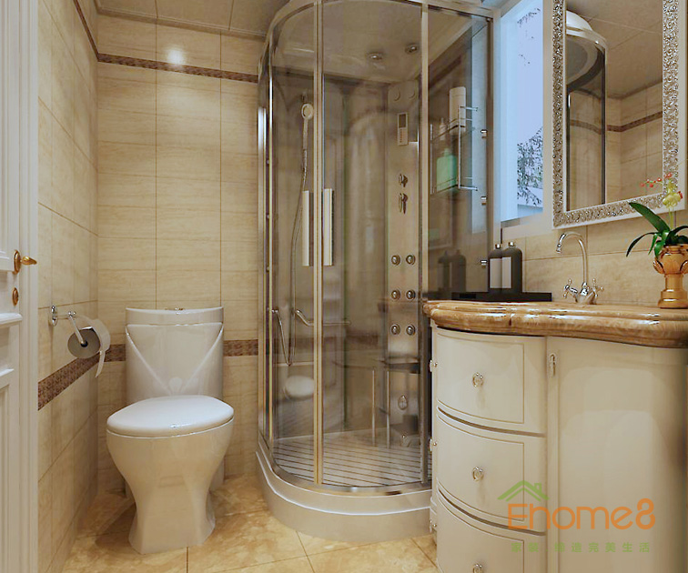 99㎡三房一廳歐式地中海風格浴室裝修效果圖