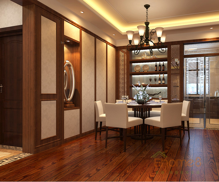 80㎡兩房一廳中西結合風格餐廳裝修效果圖