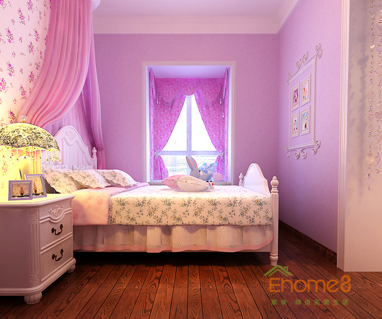 80㎡兩房一廳中西結合風格兒童房裝修效果圖